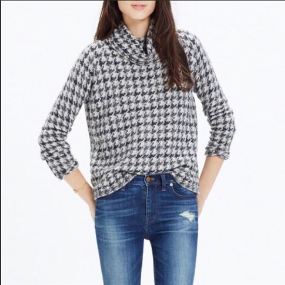 Madewell Houndstooth Turtleneck Sweater XS - Picture 2 of 7